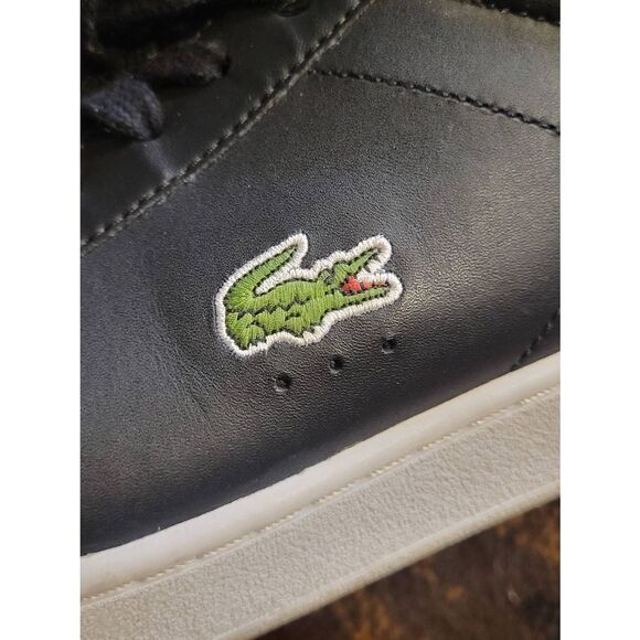 Lacoste Sneakers Men's 10 Black Carnaby Set Leather Lace Up Low Top - Picture 5 of 6